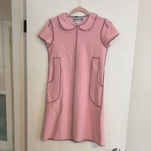 Beebop & Wally New York Pink Felted Dress w/Peter Pan Collar & Pickets. Size S